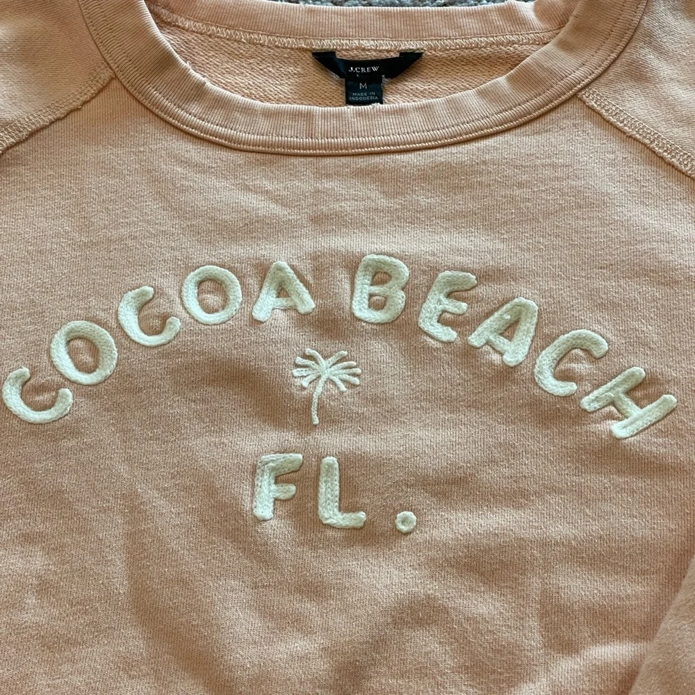J. Crew Peach 'Cocoa Beach FL' Crewneck Sweatshirt